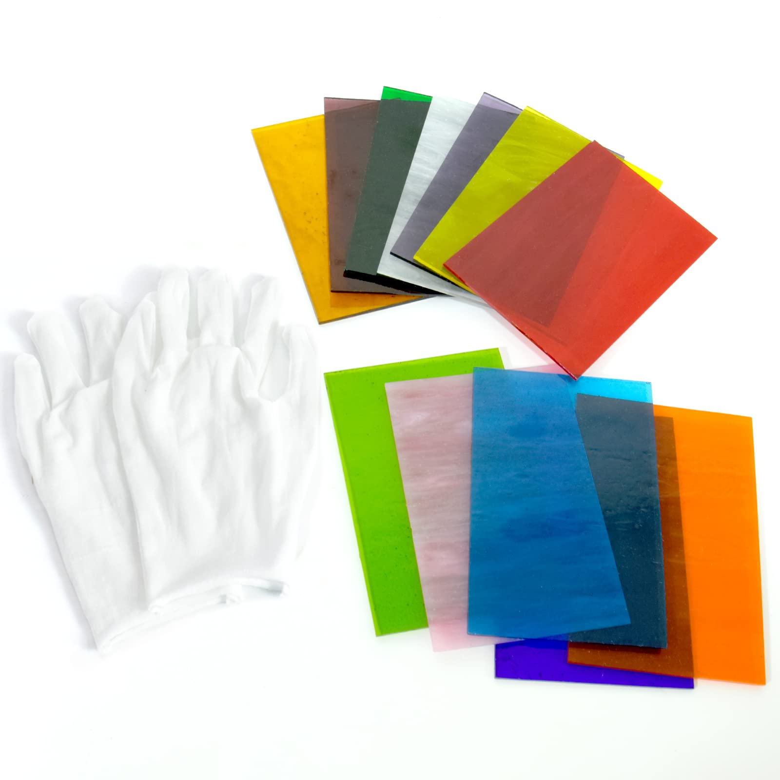 Hojas de vidrio de color de texturas mixtas de 4 x 6 pulgadas de vidrio de catedral para manualidades y fabricación de mosaicos, 6 x 4 pulgadas, 12 texturas variadas (transparente-A)