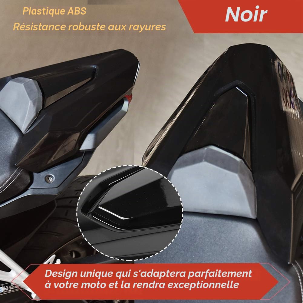Housse de siège arrière de Moto Compatible avec CB650R CBR650R CB 650R 2019 2020 (Noir)