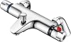 Thermostatic Bath Shower Mixer Tap Deck Mounted Solid Brass Bathtub Shower Mixer Bar Valve with 38°C Safety Anti-Scald