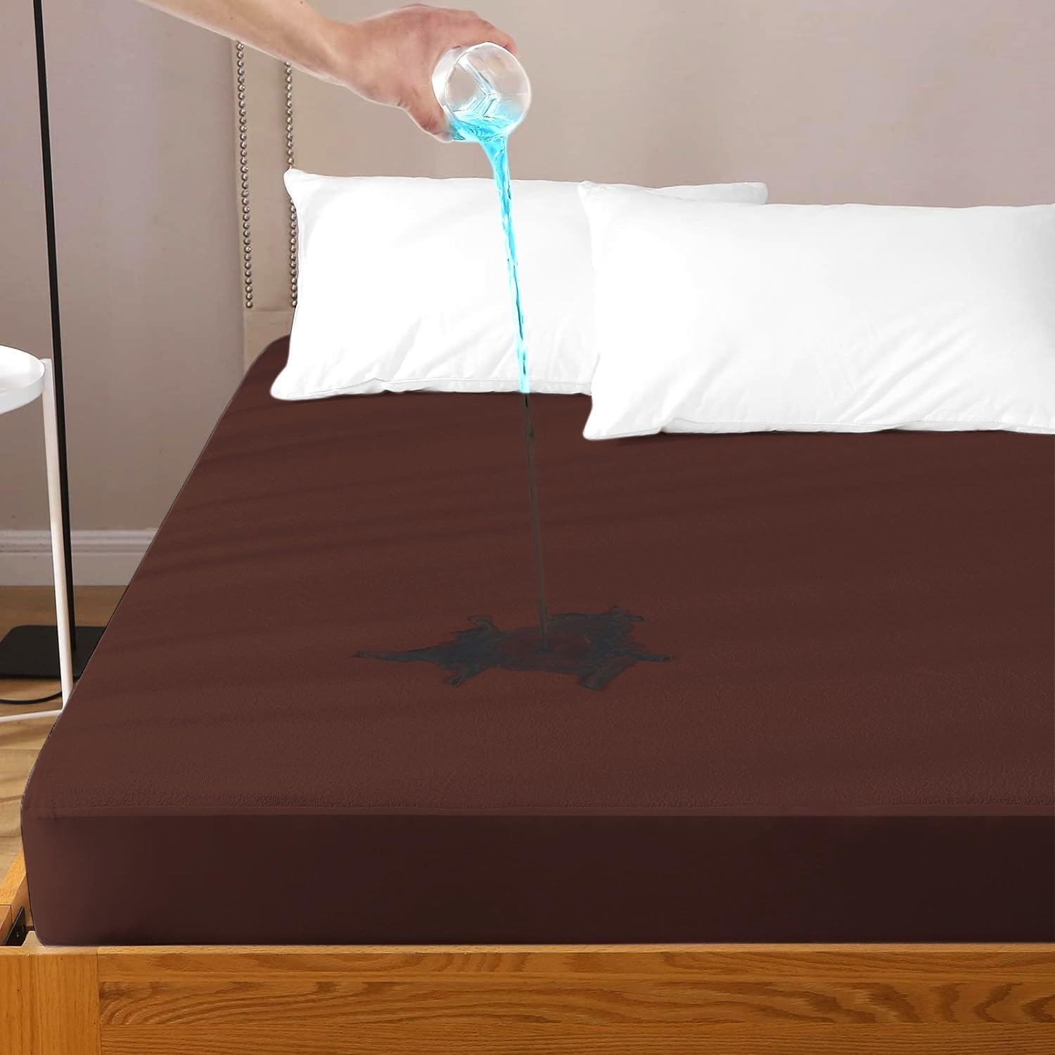 Daksh 100% Waterproof Mattress Protector Single Size, Ultra Soft Cotton Feel Terry Mattress Cover, Breathable & Hypoallergenic Fitted Bed Protector Cover - 78"x36", 6.5x3 Feet, Single Size, Brown-image-21