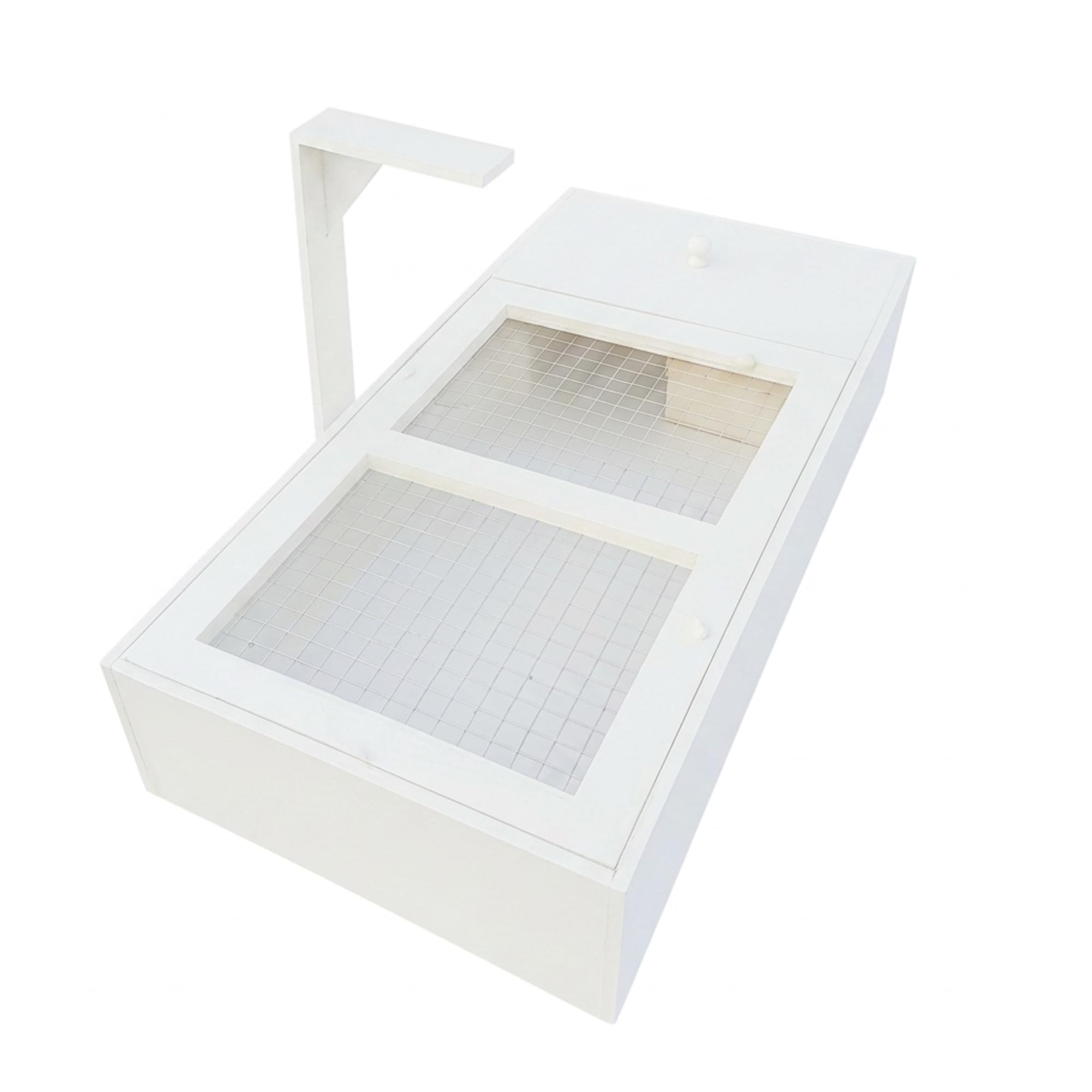 XXL 25cm High Tortoise Table with Removable Mesh Lid – Handmade in the UK – Wooden Indoor Tortoise Enclosure (White, Medium - 80cm x 40cm x 25cm)