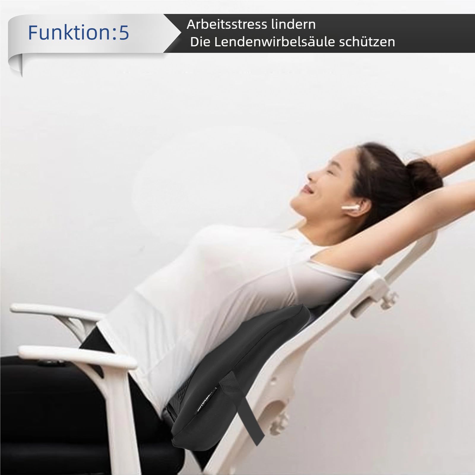 Lendenwirbelkissen Memory Foam Ergonomisches Lordosenstütze Auto Rückenkissen für Bürostuhl, Autositz & Rollstuhl, Verstellbar Bequem Atmungsaktives Gel Lendenkissen für Reisen Schlafen Arbeiten