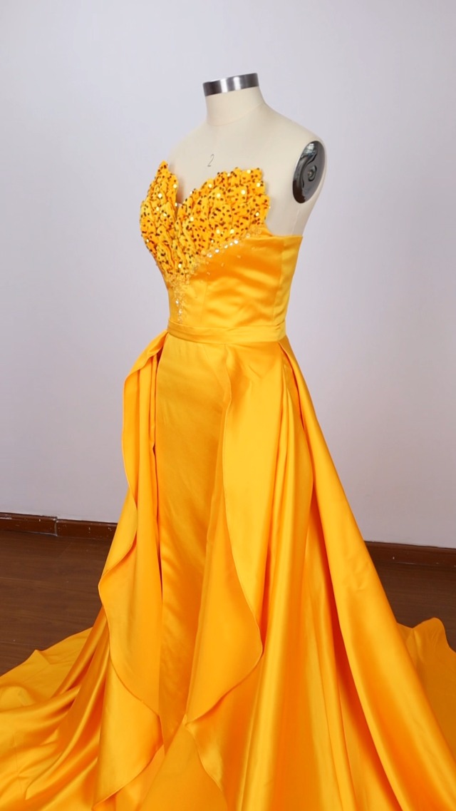 amazon gold prom dresses Watch with detachable train on Live 21st birthday dress