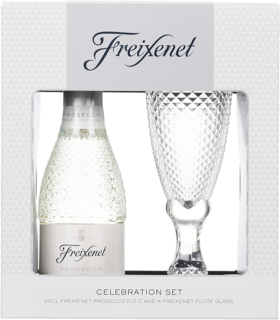 Freixenet Prosecco Celebration Gift Set with Cut Glass Flute by Blue Tree Gifts