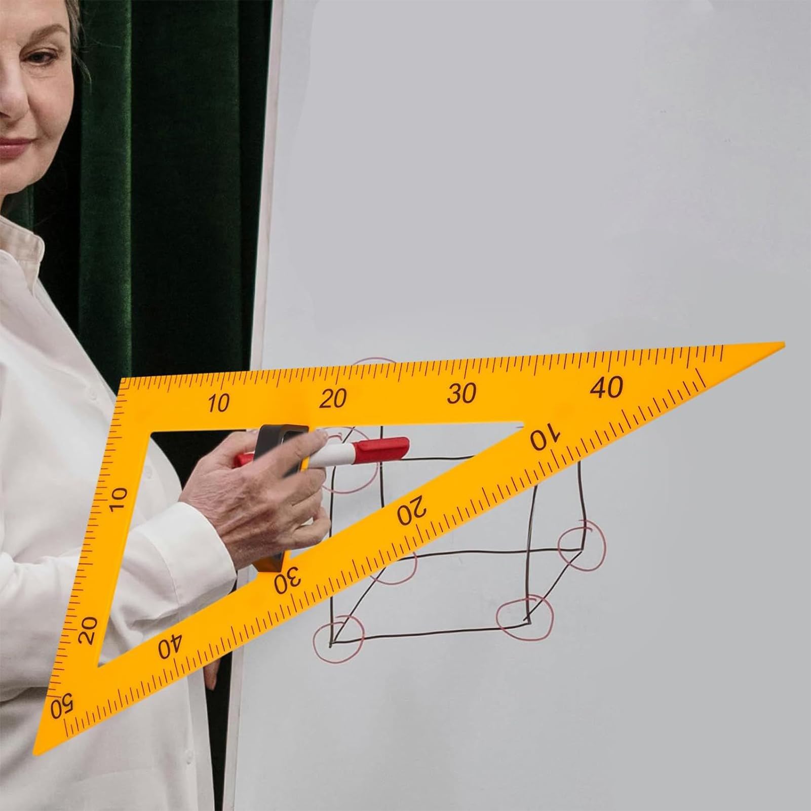 Transportador De Profesor Para Pizarra Blanca Regla De Medición De Ángulos | Regla Magnética para Profesores para Clases de Matemáticas Arquitectos Ingenieros Diseñadores y Pizarrones