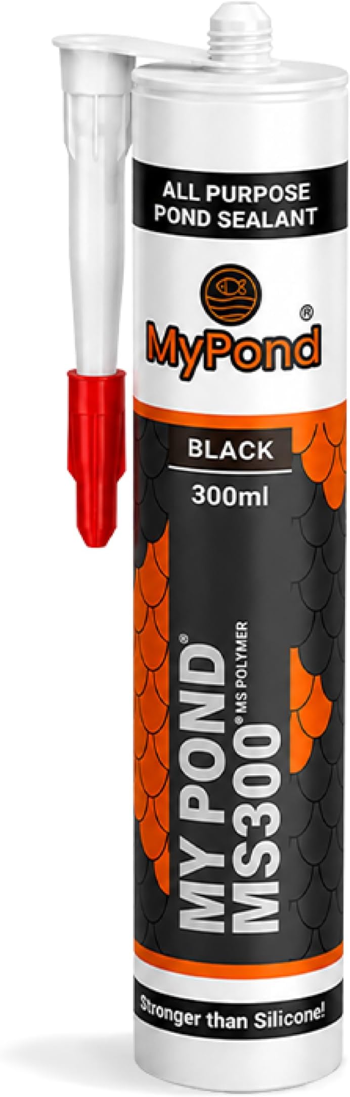 MS300 Marine Grade Pond Sealant, Black, 300ml | Window Sealer, use for Leaks, MS Polymer Adhesive, 4x Stronger than Aquarium Silicone Caulking, Marine Adhesive, Pond Liner