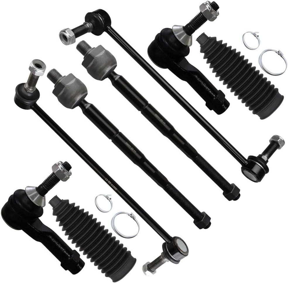 SCITOO 8pcs Front Suspension Kit Outer Inner Tie Rod End w/Boot Sway Bar End Link Replacement for 2011-2019 for Ford Explorer 2013-2019 for Ford Police Interceptor Utility