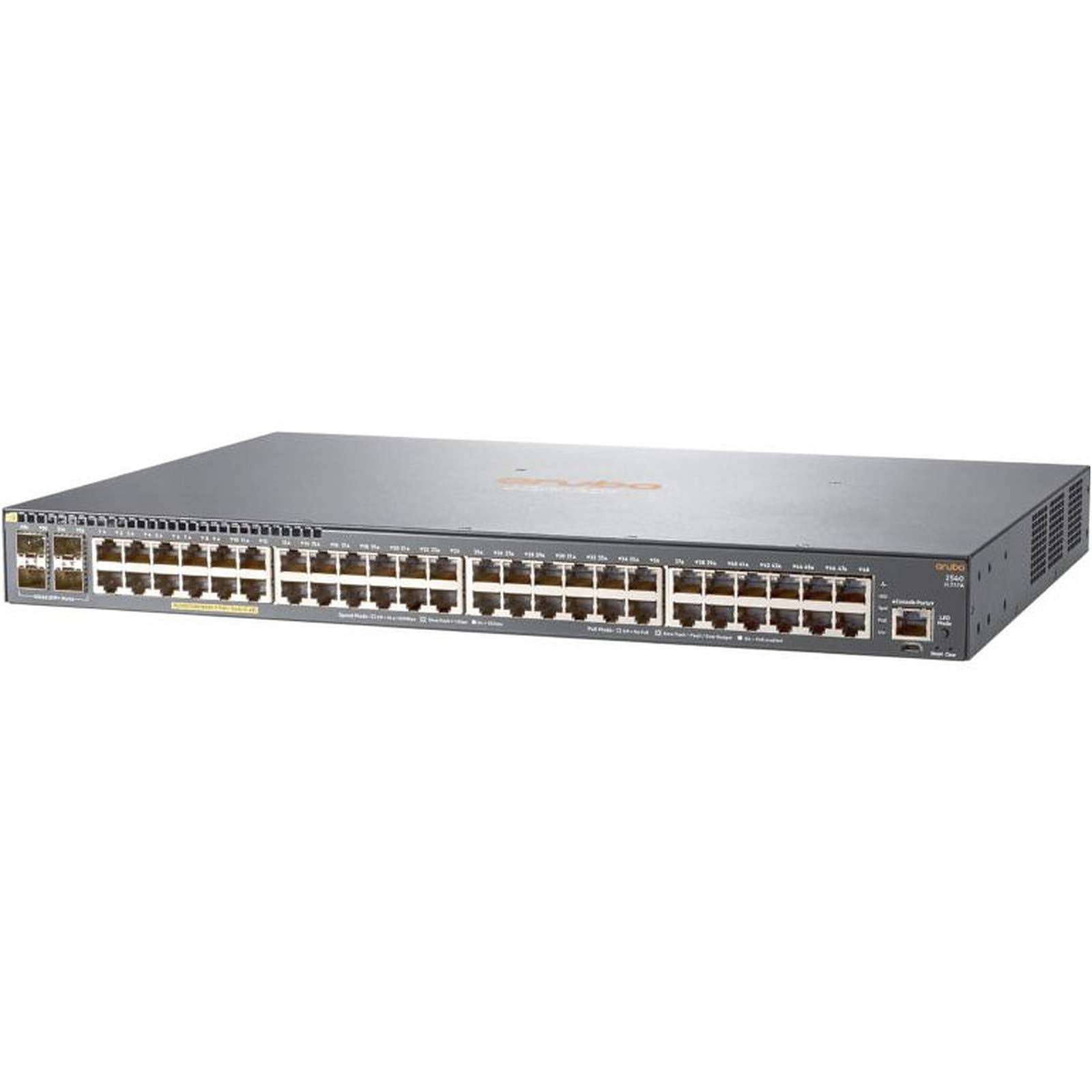 Hewlett Packard Enterprise Aruba 2540 48G Poe + 4SFP + Gestito L2 Gigabit-Ethernet (10/100/1000) Grigio 1U-Unterstützung für Power Over Ethernet (Poe)