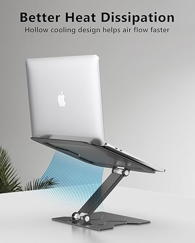 Miniatura 3 de Soporte ajustable para computadora portátil, elevador plegable de metal para laptop, soporte portátil para laptop, soporte de computadora de