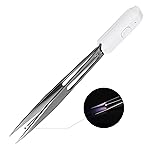 LASHVIEW Lash Tweezer, Eyelash Tweezers with Light, Straight Pointed Eyelash Tweezers for Profissional Grafting Eyelash Extension Stickers Precision Electronics, FG1