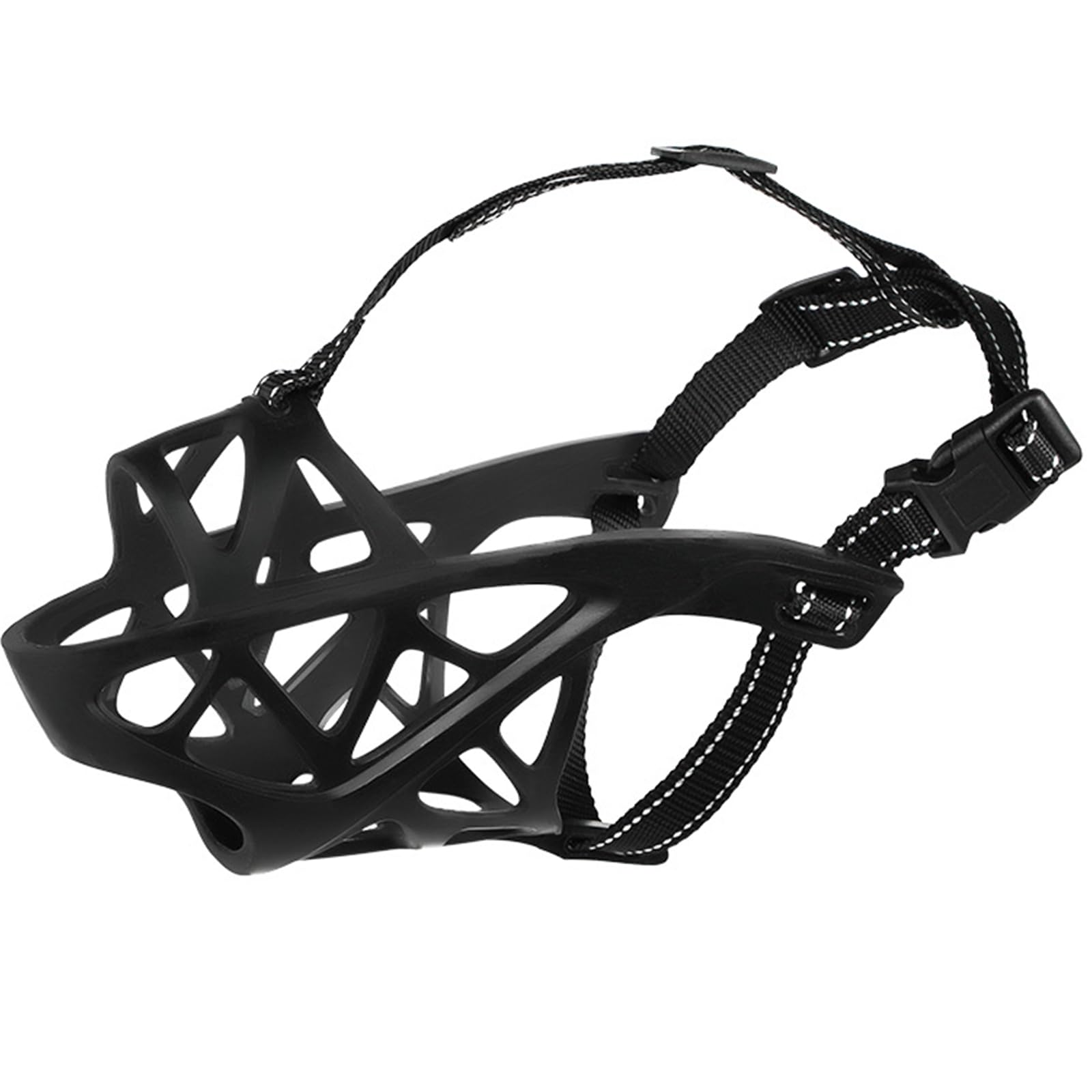 PETCUTE Bozal de Canasta para Perros,Bozal para Perros con Correas Ajustables,Bozal de Plástico para Perros con Tiras Reflectantes,Evita Morder Masticar y ladrar para Perros Medianos y Pequeños