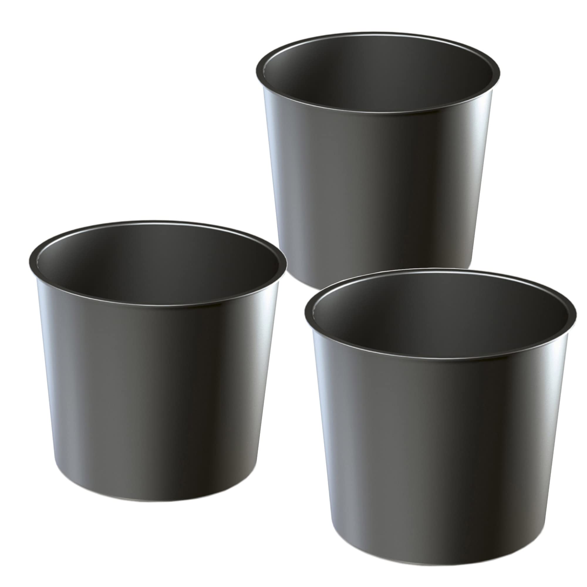 botle 3 vasi da fiori in rattan, diverse misure, altezza 47 + 57 + 76 cm, inserto in plastica con inserto rotondo