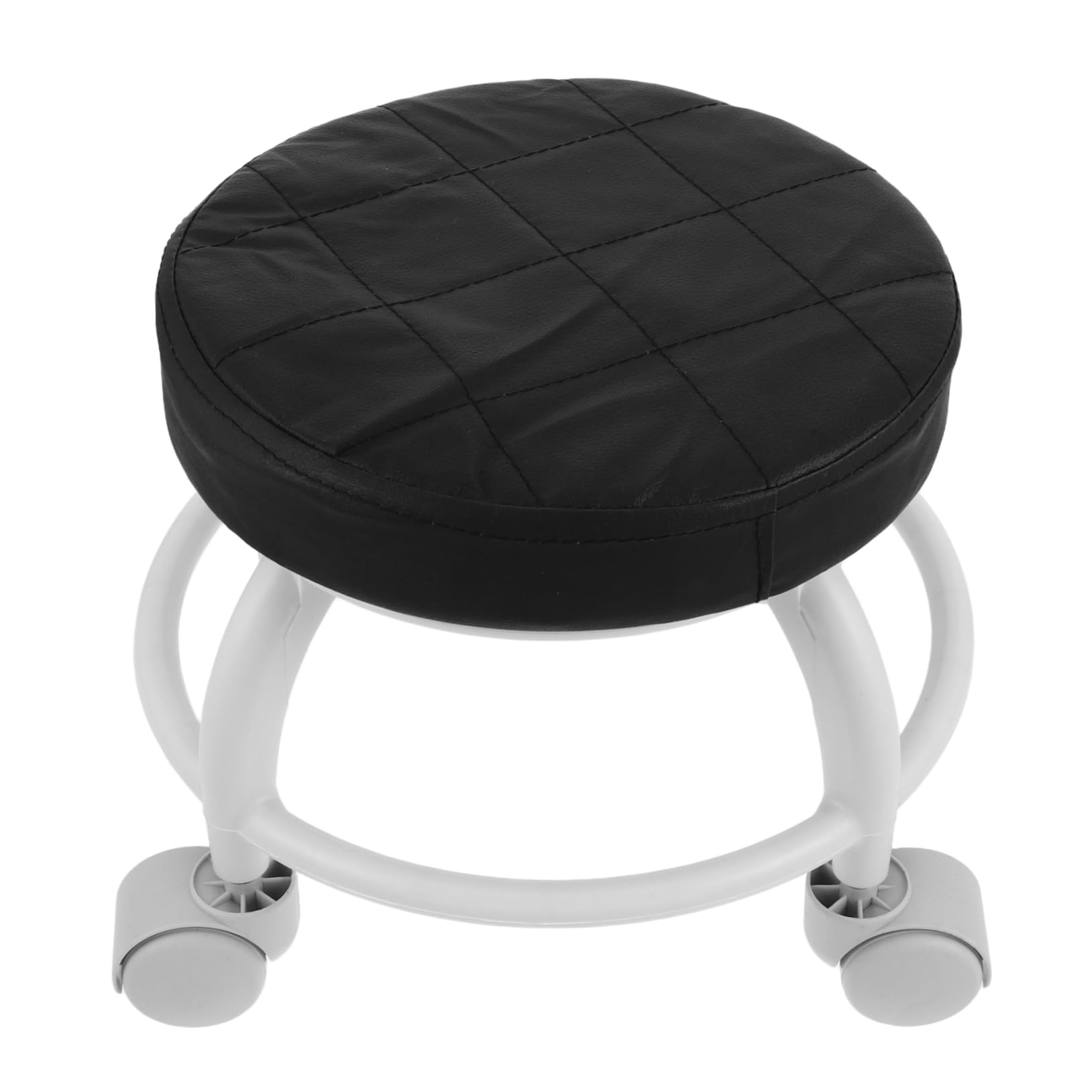CALLARON Small Round Stool Swivel Wheels Rolling Garage Chair Ergonomic Foot Massager Bench