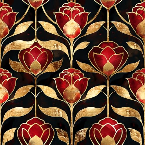 Vinilo decorativo para ventana 40x300 cm rojo dorado miniatura 7