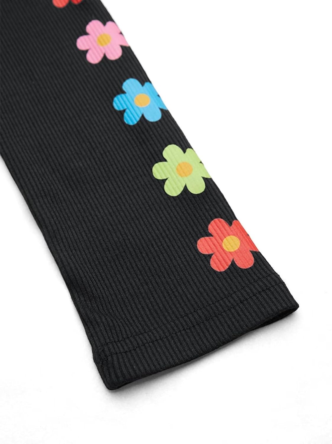 Flamingals Womens Mock Neck Tops Casual Floral Pattern Long Sleeve Turtleneck Going Out Tops Tight Basic Tee Shirts - Image 5