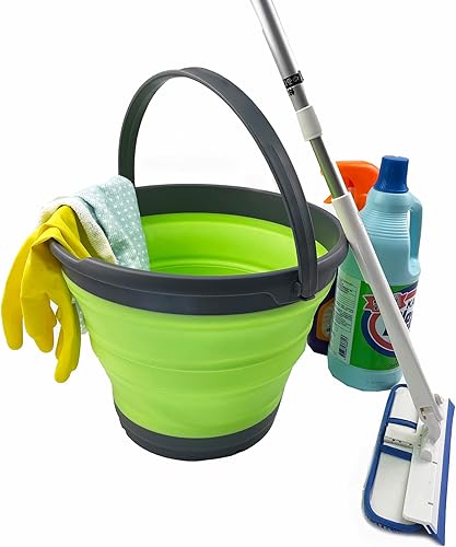 Miniatura 74 de SAMMART Cubo de plástico plegable de 10 L (2.6 galones), bañera redonda plegable, cubo de agua portátil para pesca, bote de agua para exteriores