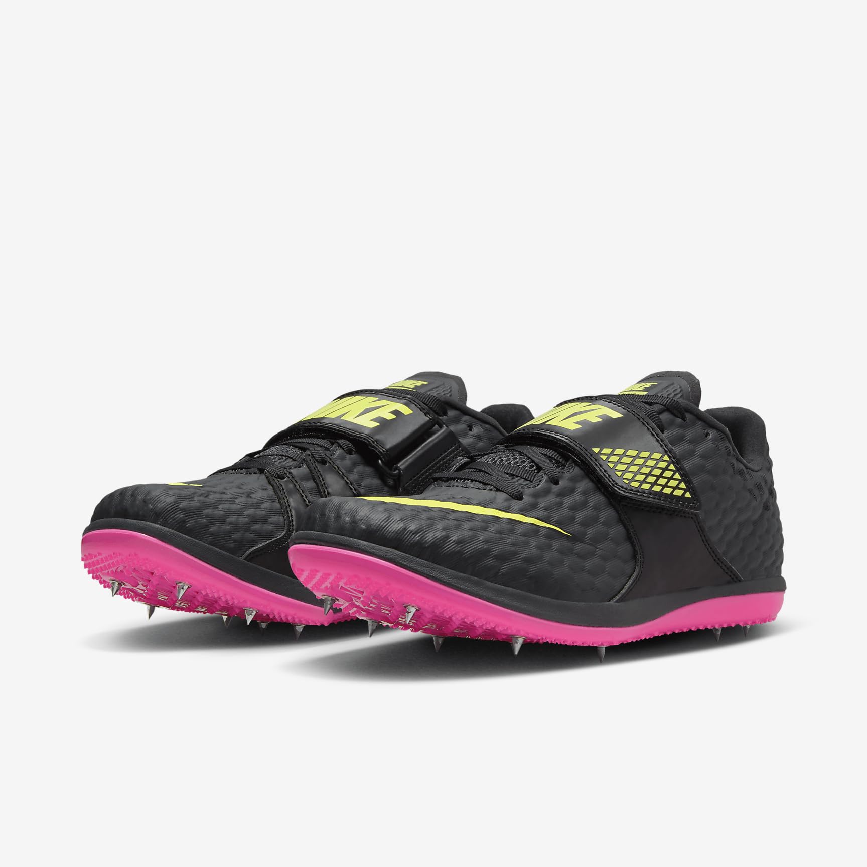 Nike High Jump Elite Track & Field Jumping Spikes (806561-003, Anthracite/Black/Light Lemon Twist/Fierce Pink) Size 8.5 - Image 5