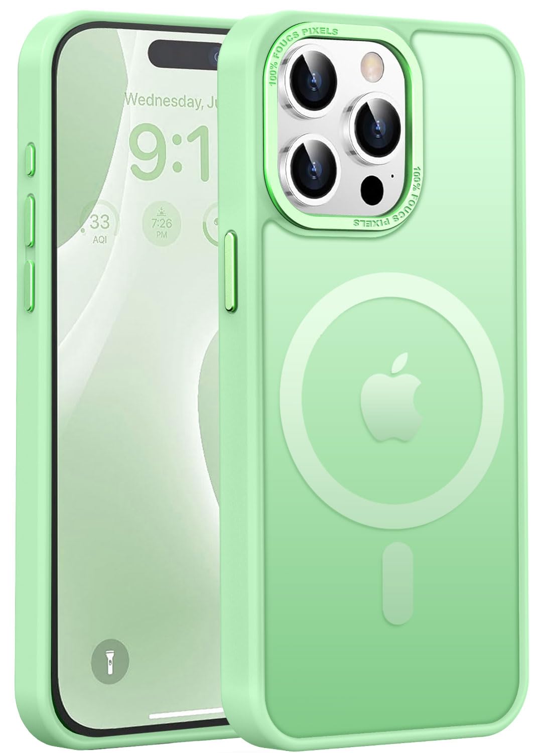 TISOOG Upgraded Magnetic for iPhone 15 Pro Case [Compatible with Magsafe] [Mil-Grade Protection], Slim & Tough, Pocket-Friendly, Translucent Phone