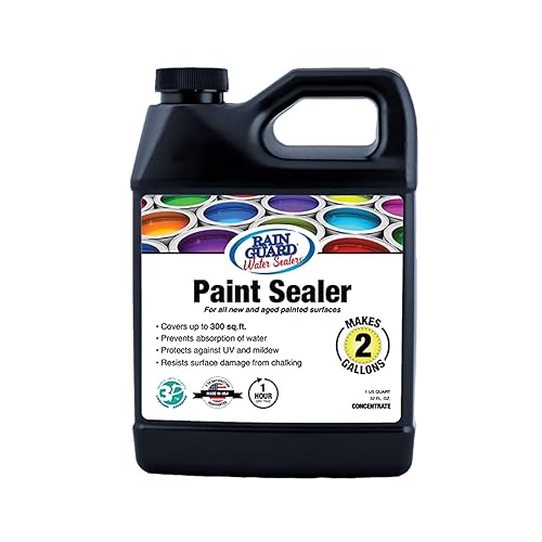 Rain Guard Water Sealers SP-9002 Concentrado de sellador de pintura hace 2 galones, acabado semisatinado transparente, protecciĂłn repelente al agua Rain Guard Water Sealers SP-9002 Concentrado de sellador de pintura hace 2 galones, acabado semisatinado transparente, protecciĂłn repelente al agua