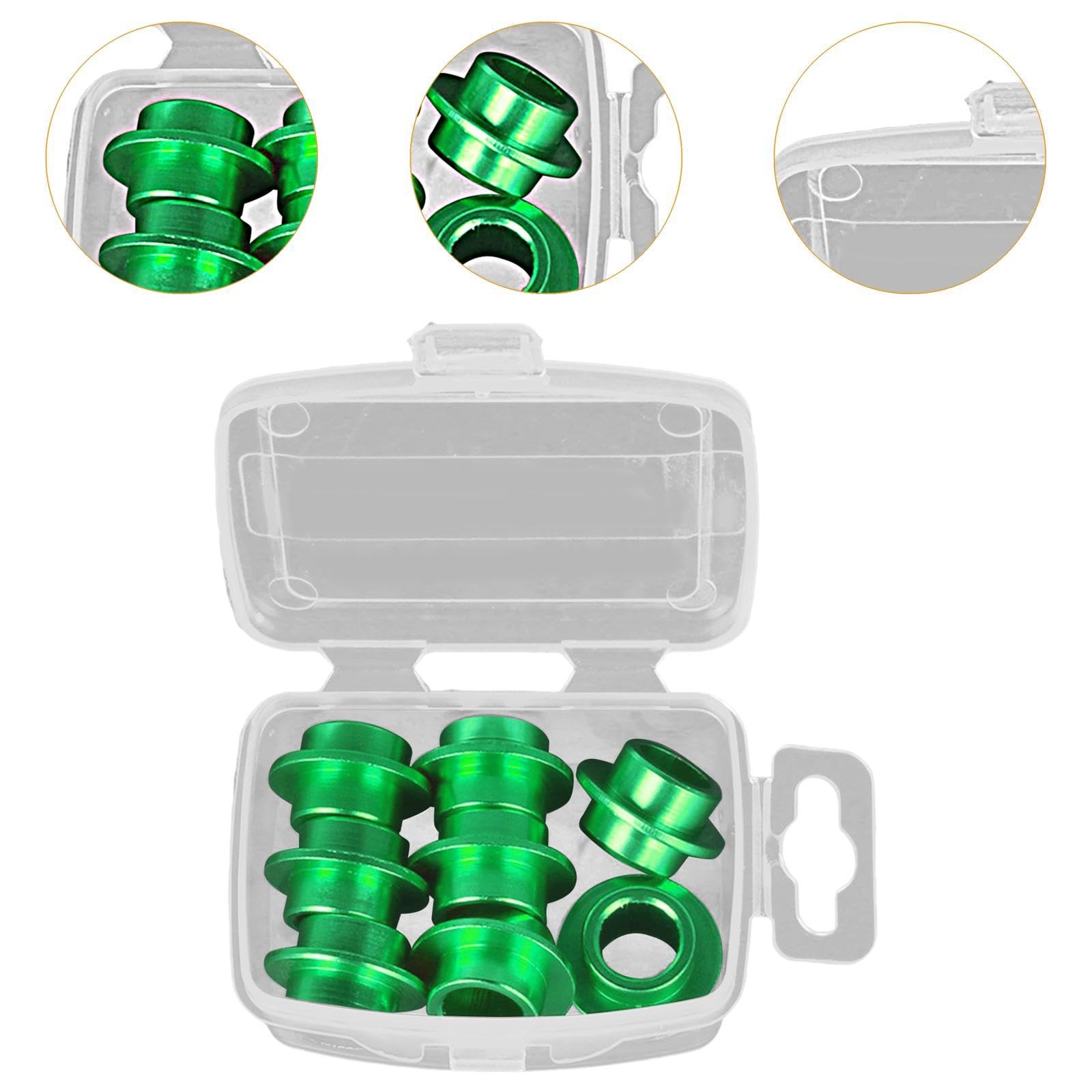 rockible 8Pcs Roller Skate Bearing Spacers Shaft Spacers Portable with Storage Box Accessories Bushing Spacers for Women Roller Skate, Green