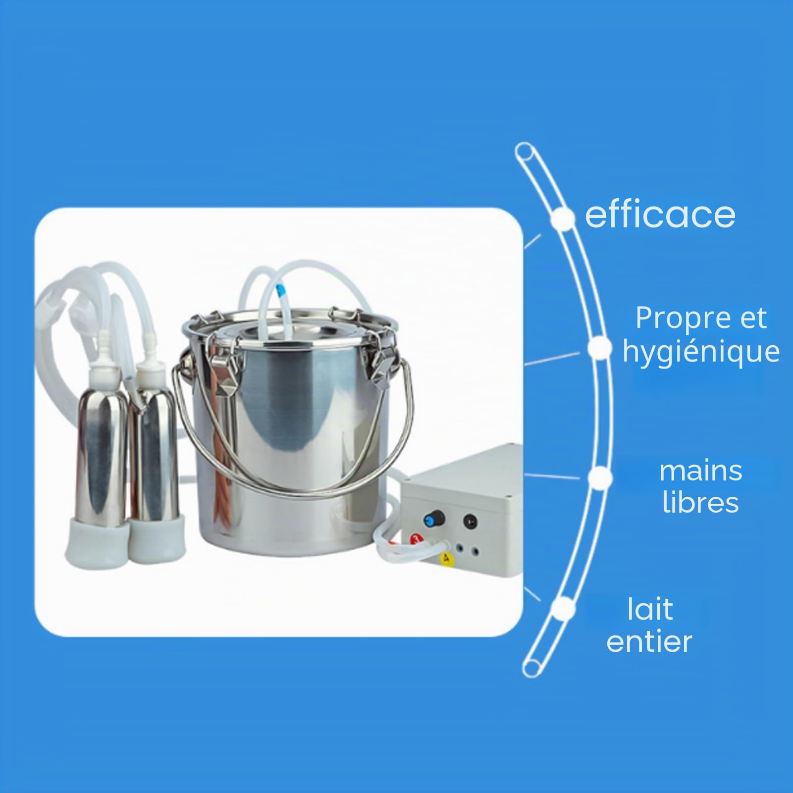 Machine de Traite à Pulsation Rechargeable, Trayeuse Électrique Portable pour Chèvres et Vaches, Pompe à Traire Automatique Batterie, Équipement de Traite pour Petite Ferme,Sheep,5L