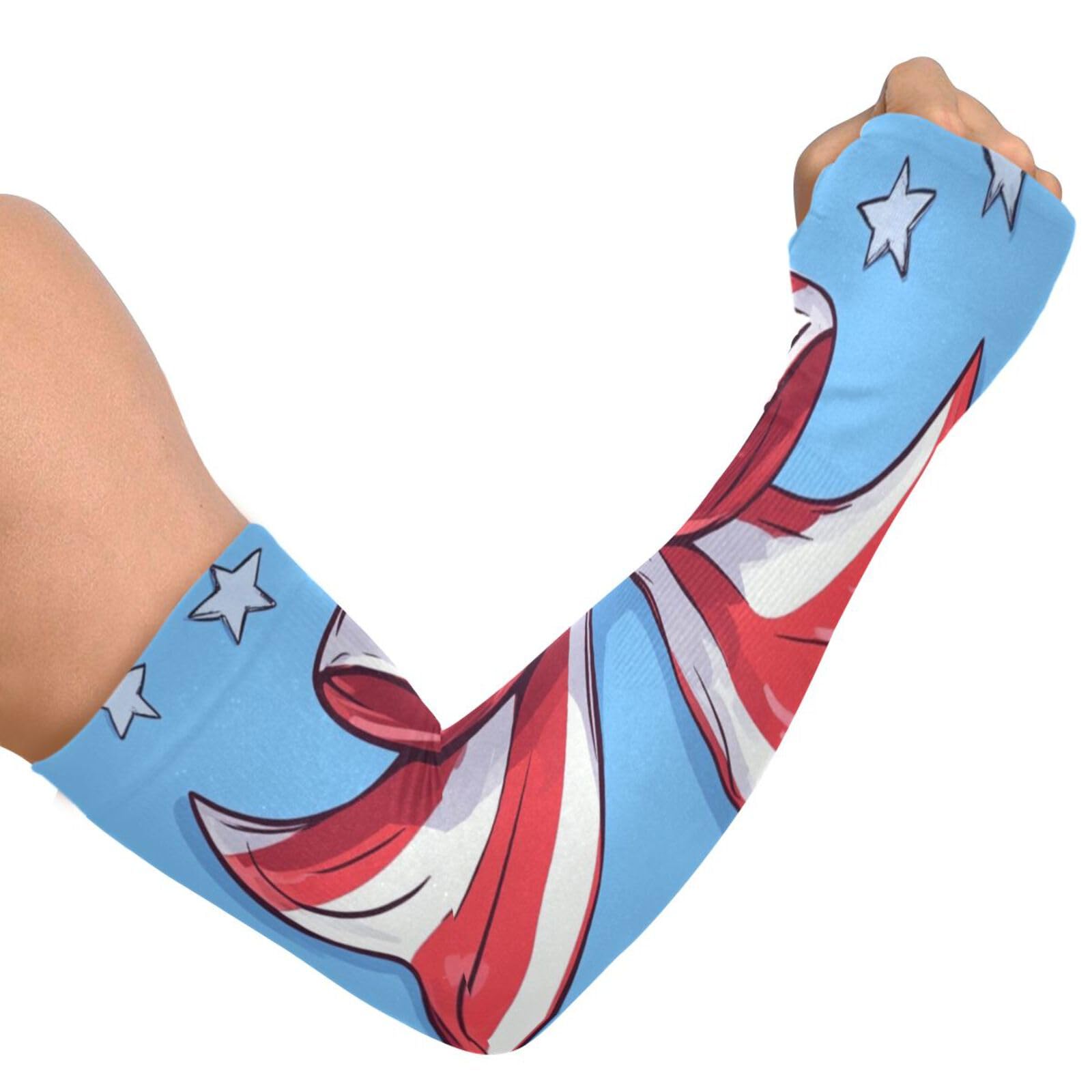 PaChyLuu Colorful Bows UV Sun Protection Arm Sleeves Cooling Compression Arm Sleeves with Thumb Hole for Men Women Golf Volleyball