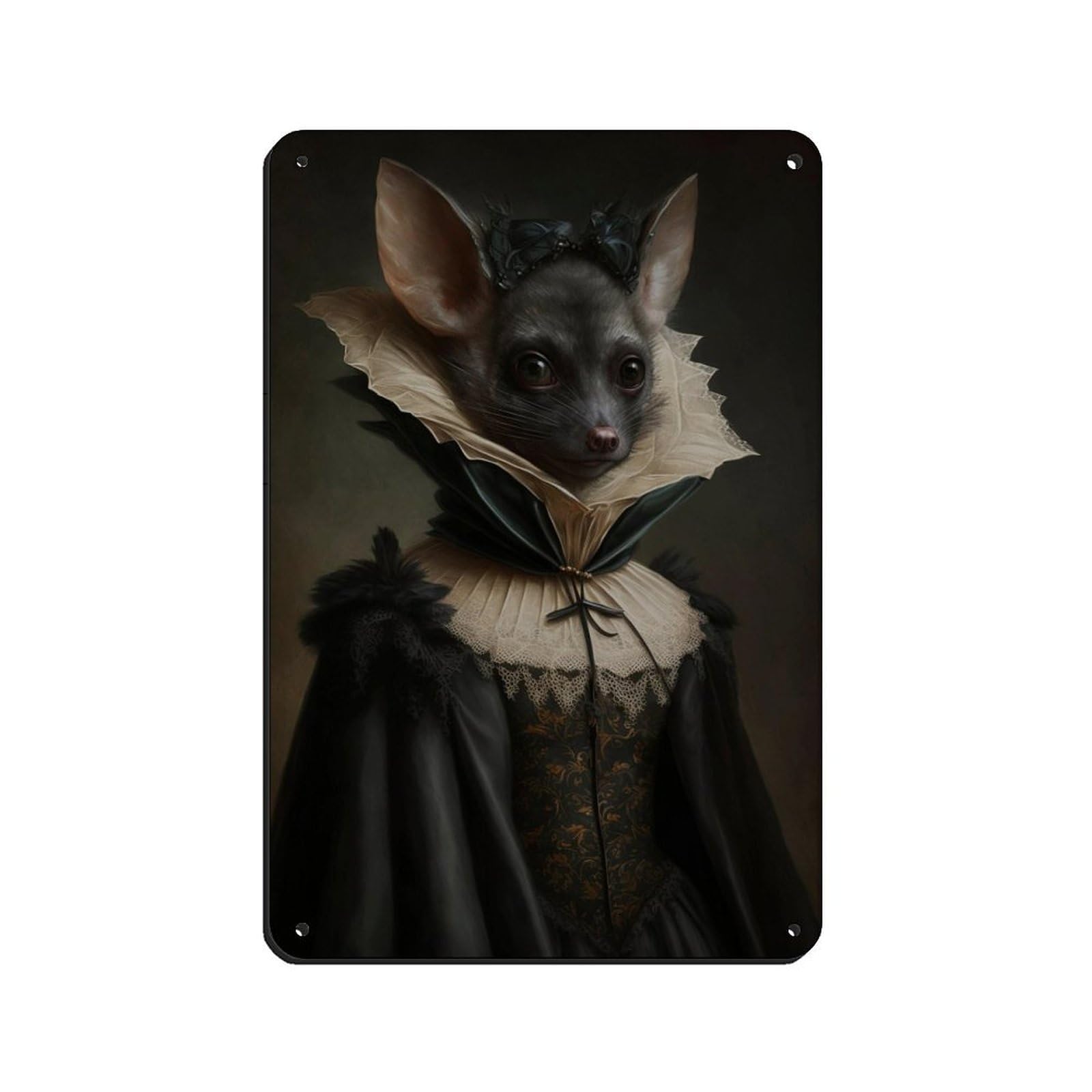 Lxwnze 20L X 30W Cm Gothic Bat In Dress, Vintage Poster Tin Sign Vintage Metal Pub Club Cafe Bar Home Wall Art Decoration Poster Retro 8X12inch(20X30cm)