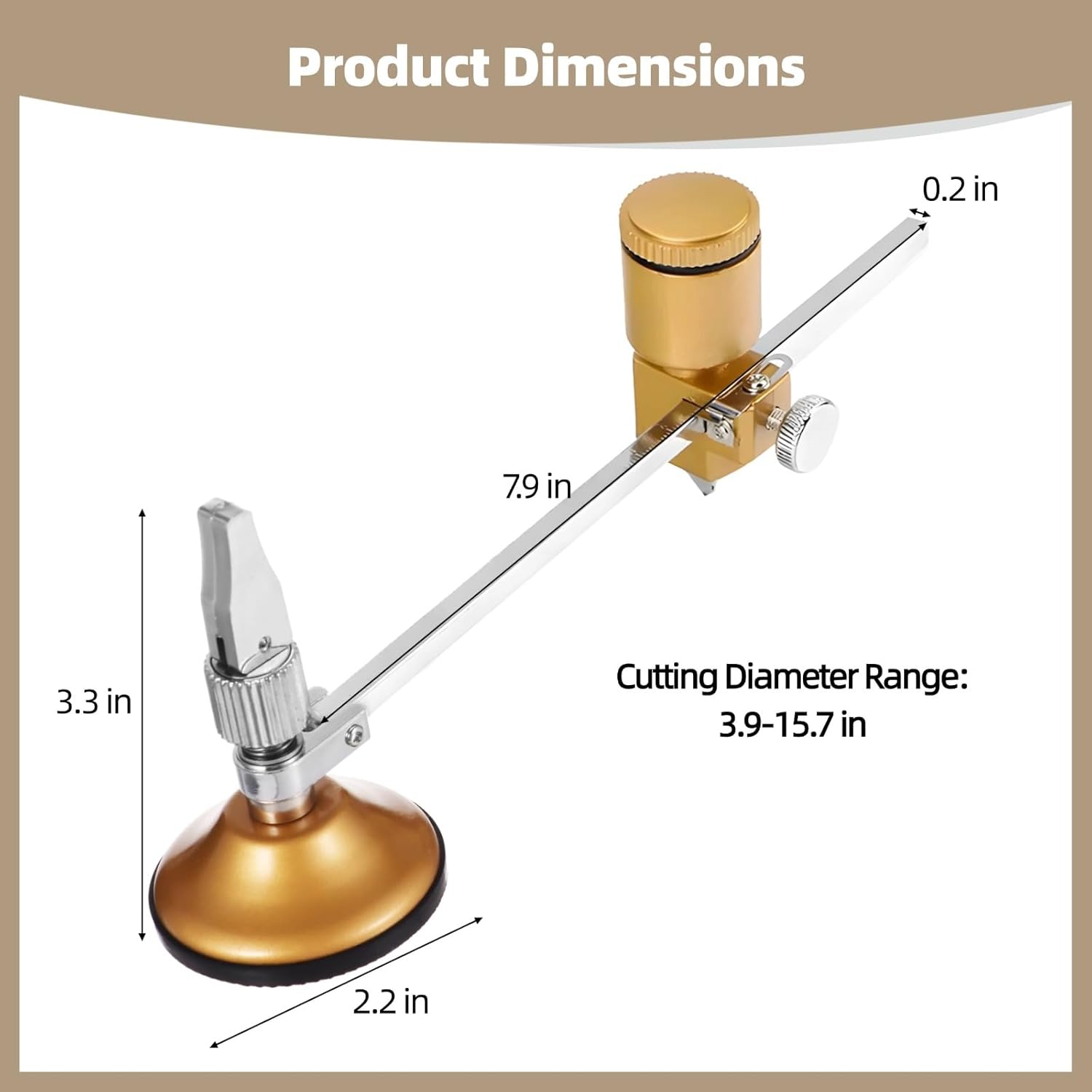 Circle Glass Cutter,Heavy Duty Glass Cutters Tools Adjustable Compass Glass Cutter with Suction Cup,Cutting Wheel,Aluminum Alloy,Precision Tool for Circular Cuts in Tile,Mirror,Window