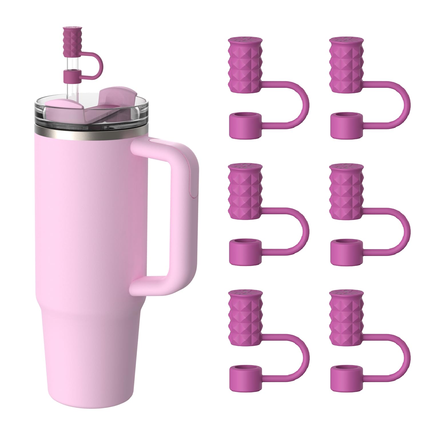 View 1 of **missing 5**YOTIME Silicone Straw Covers (6 Pack)