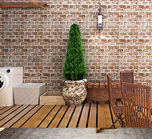 Eurotex Brick Stone Wallpaper Self-Adhesive Removable Peel and Stick Decorative Wall Covering Vintage