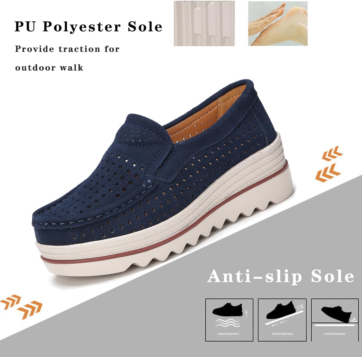 Ruiatoo Womens Slip on Loafers Comfortable Thick Soft Platform Shoes Business Casual Walking Shoes - Image 3