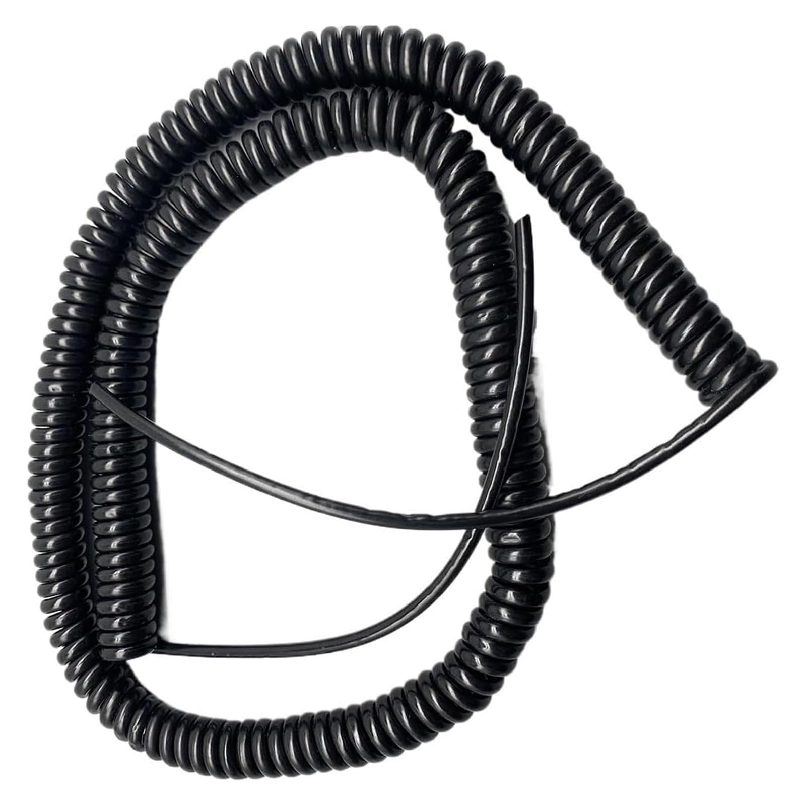 Cable telefónico Cable Flexible de Resorte Rizado en Espiral, Cable Espiral de alimentación expandible de 5 núcleos, Cable Espiral elástico telescópico de 17 AWG(Stretch 1.25 Meters)