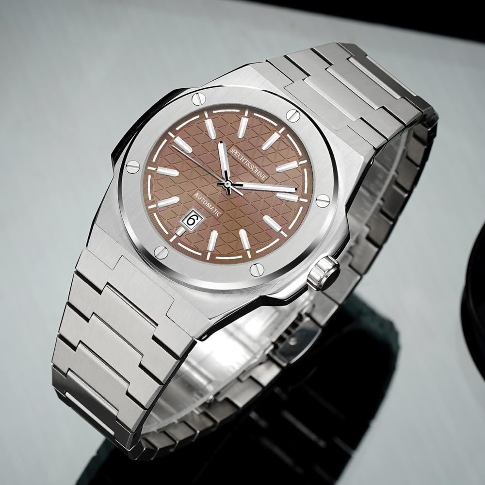 TACTO Specht & Söhne - Reloj deportivo de diseño único para hombre, Japón NH35 Movt, reloj de pulsera mecánico automático, color azul, cristal de zafiro resistente al agua hasta 50 m