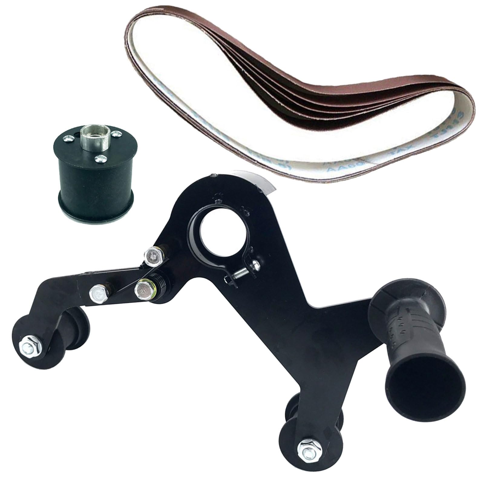 Geavonyg M14 Vibrations Belt Sanding Device Head Ensuring Smooth Operating For Efficient Metal Part Processing Belt Sander Adapter Attachment For Grinder Converts Tool For Metal Polishing Grinding And Wire Drawing