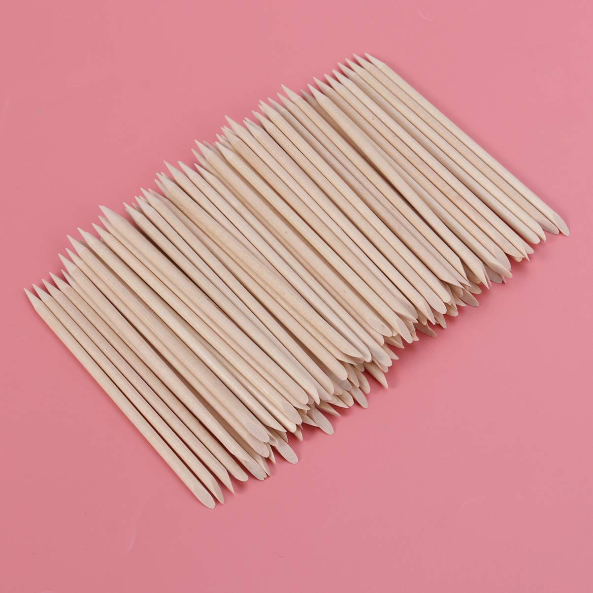 Beatifufu 3sets Orange Stick Nail Art Polish Remover Wood Cuticle Sticks for Nails Softener 100pcs*3