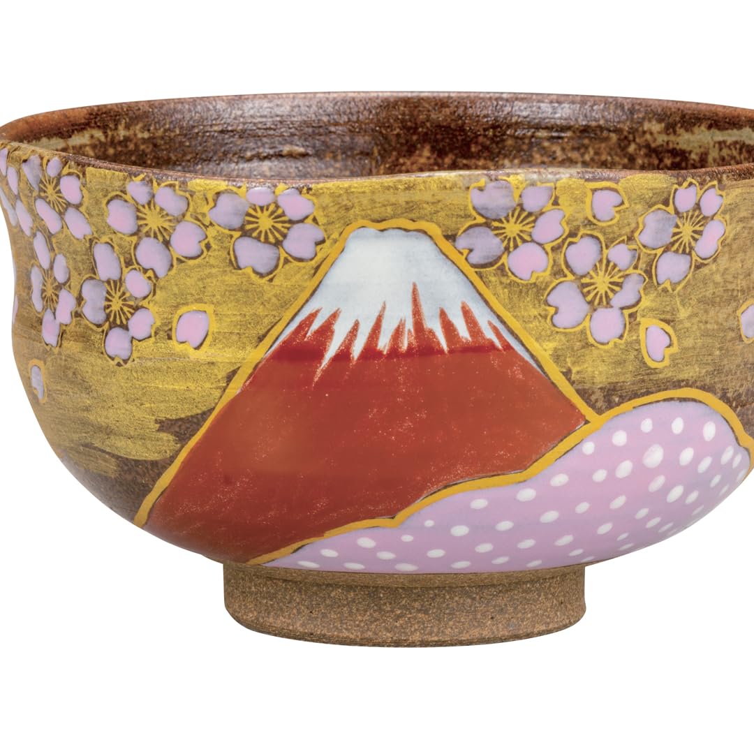 【新品・未使用】 九谷焼 金雲桜富士 抹茶碗 福田則良 伝統工芸品 Amazon｜九谷焼いわたや 抹茶碗 金雲桜富士 福田良則 K8-808｜抹茶碗