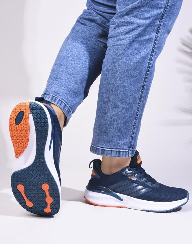 Image of Lakhani aashirwad Men's Sports Shoes | Lightweight Breathable Running Shoes for Men | Flynet Upper, Phylon Sole | Flexible, Comfortable Lace-Up Athletic Shoes