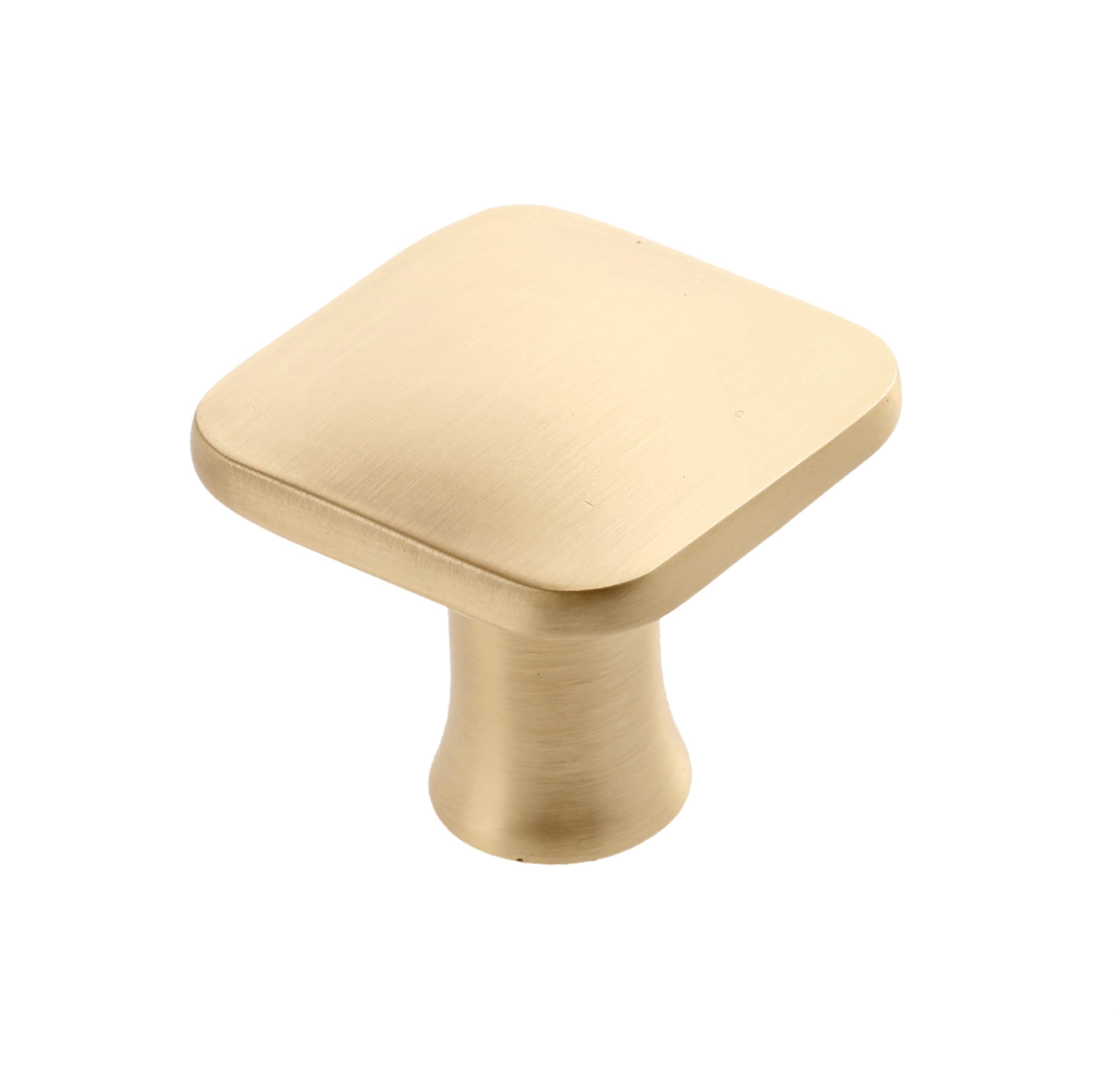 GTV - Knob Piazza Gold Brushed 30 x 30 mm I Furniture Knobs with Screws I Cupboard Knobs Kitchen Knobs Door Knob Drawer Knob Handle Furniture Handles I Shell: Galvanised, Painted