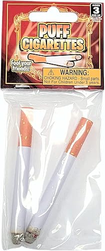 Miniatura 7 de Puro de hojaldre de escenario falso de aspecto realista (paquete de 12) (4.5 pulgadas) cigarro marrón sintético. Parece que está tapada.