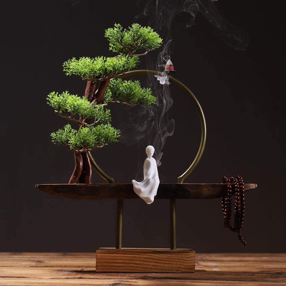 Qivor Incense burner TWGDH Zen monk ornaments back incense burner aromatherapy stove-3,5 (Color : 4)