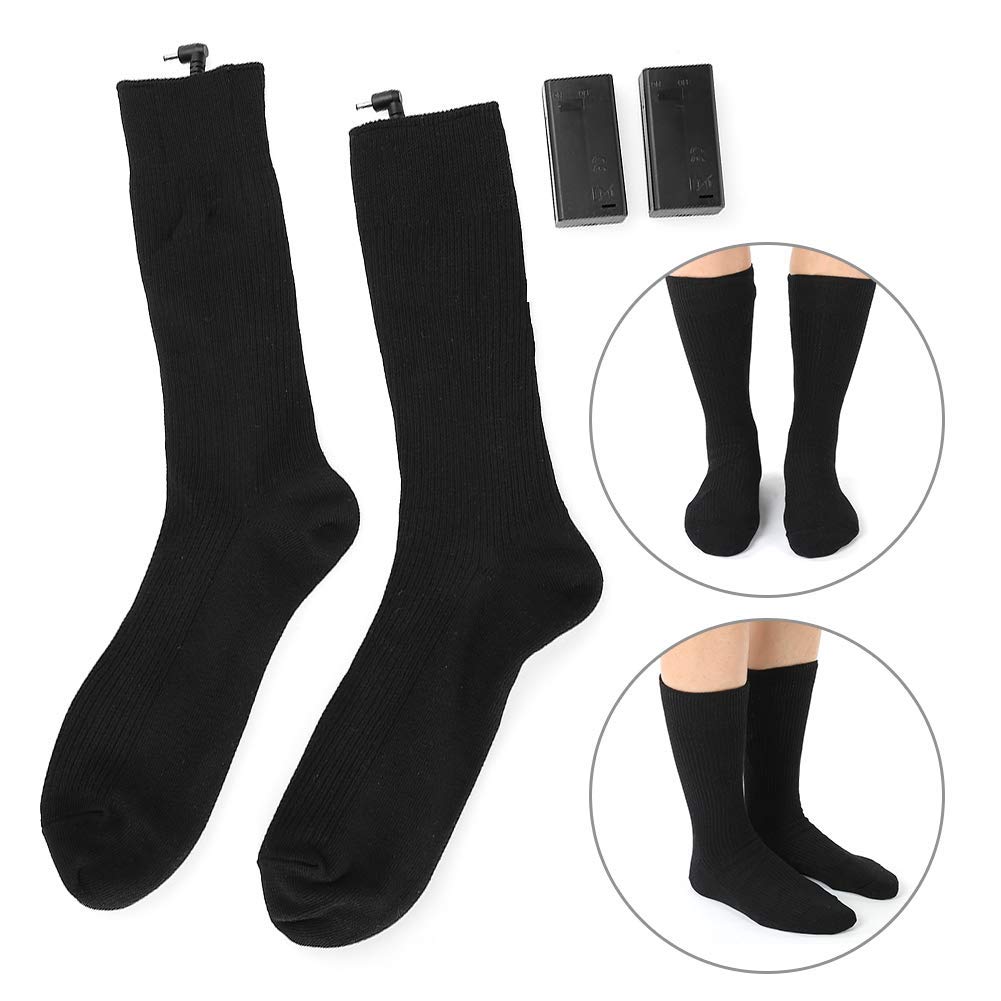 1 Paire Chaussettes Chauffantes, Chaussettes Chauffantes Hommes Femmes Batteries Chaussettes Électriques Chauffe-Pieds 50℃ Température Constante pour Camping Ski Randonnée en Ple