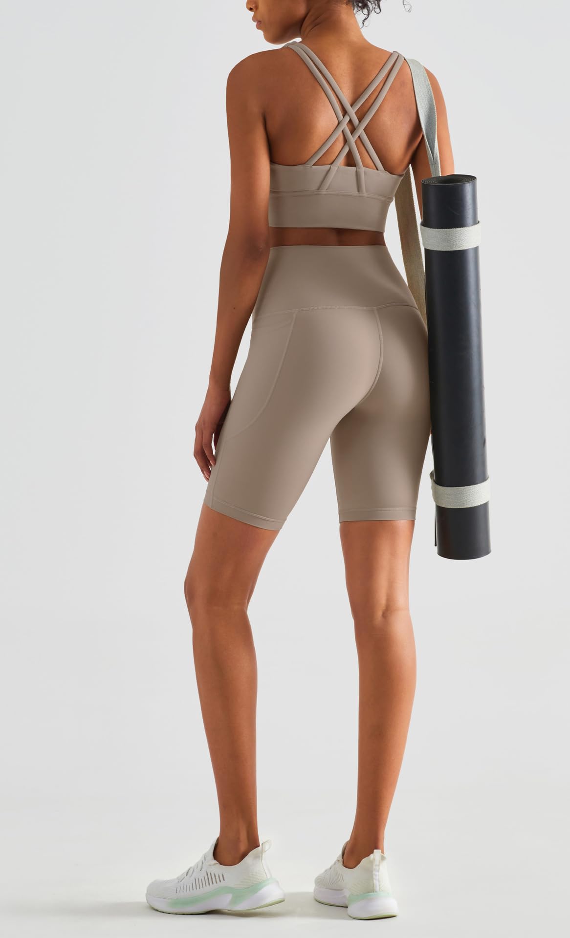 Legginsy damskie spodnie do jogi z wysokim stanem, wygodne, sportowe legginsy rowerowe i do biegania z kieszeniami