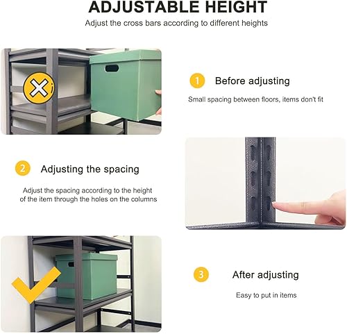 Miniatura 4 de Anwick Estante de almacenamiento de metal de 72 pulgadas, estante de almacenamiento ajustable de 5 niveles para despensa, cocina, garaje, estantes