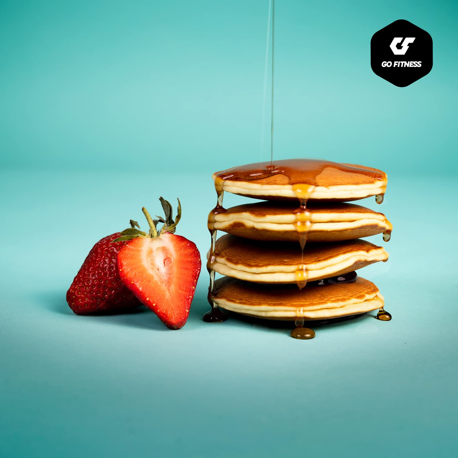 Go Fitness Protein Pancakes - [12 x 50 gramm ] Erdbeere High Protein Snack, frisch gebacken & extrem lecker - Eiweißriegel alternative mit 13g Eiweiß pro Pancake