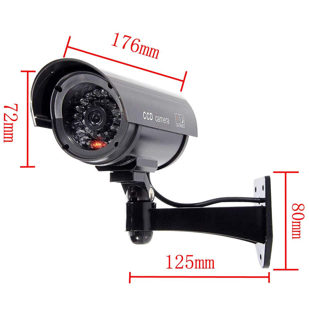 ELEAR™ 6 X noir Fausse sécurité fictive Caméra CCTV imperméable à l'eau IR LED Surveillance intérieure extérieure