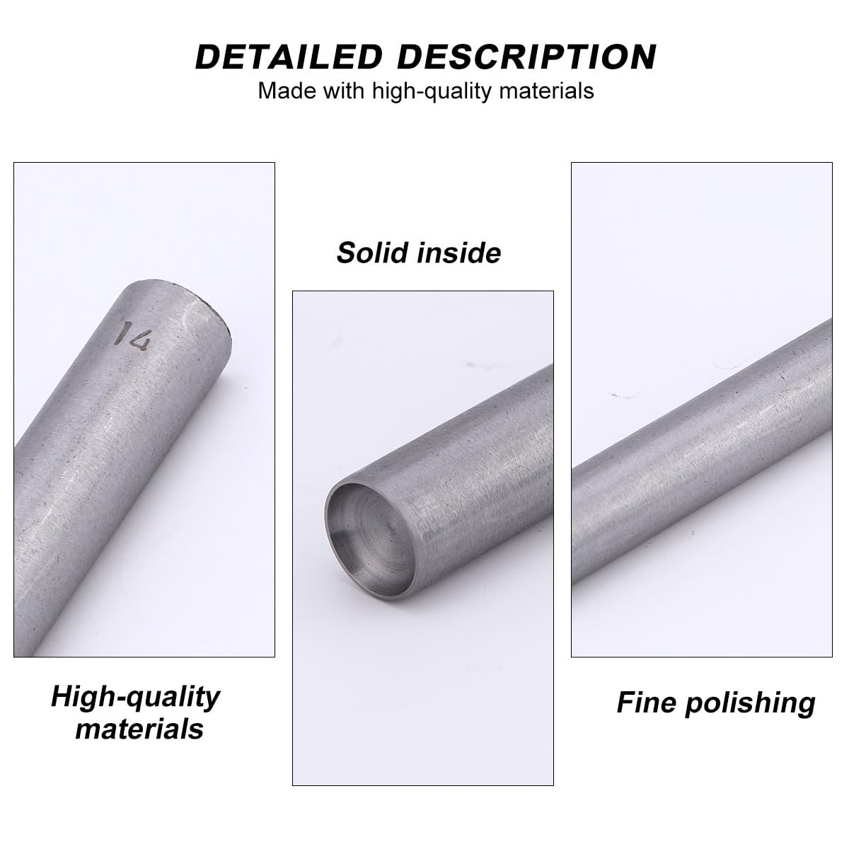 Jeu de Poinçons Creux Outil Artisanal Précis Coupe Nette en Acier Inoxydable 9pcs pour Cuir et Joints pour Paquet en Toile et Ceintures