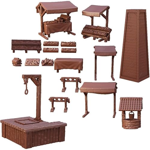 mantic MGTC130 TerrainCrate: Village Square (exclusivo para minoristas), Multi