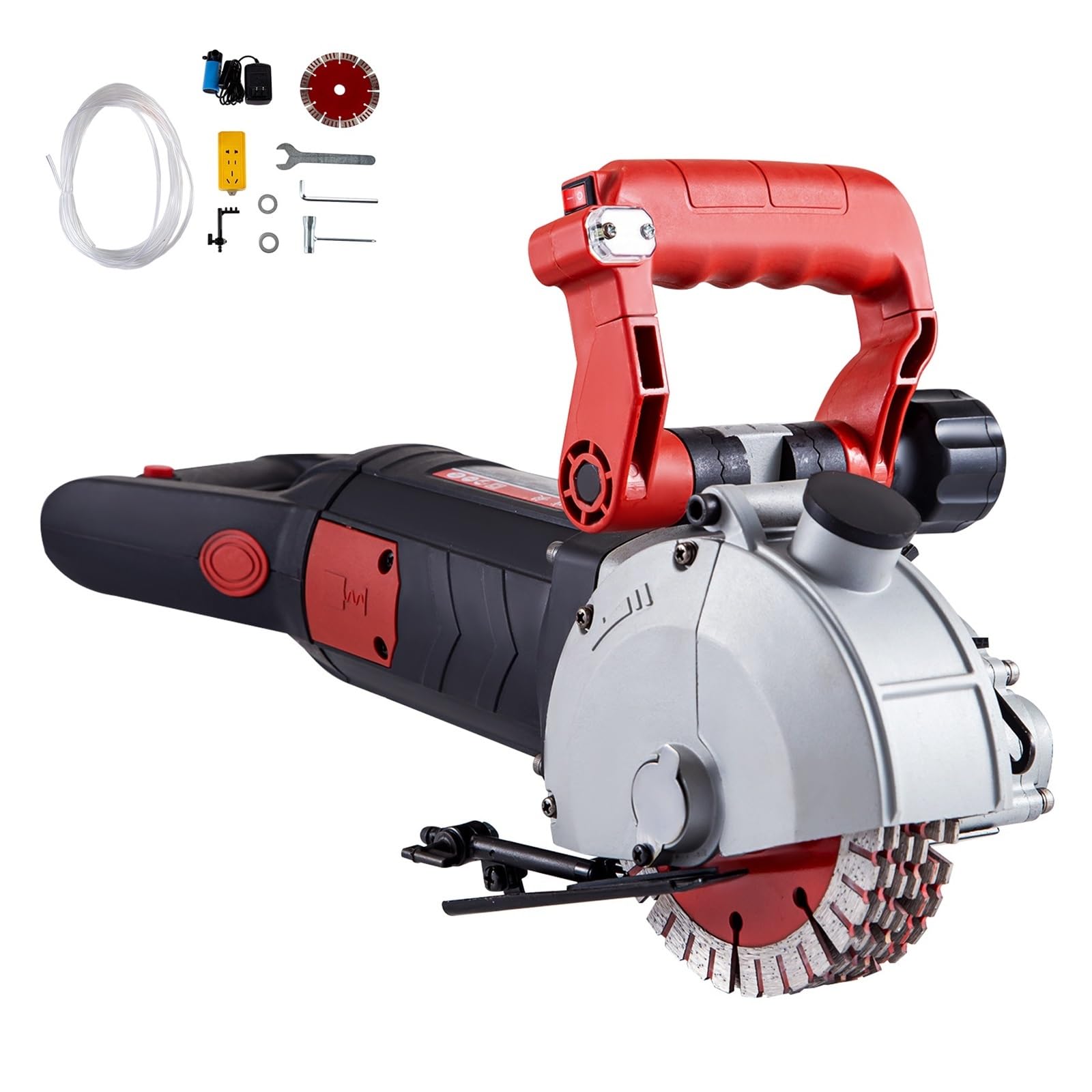 Pqlxjjyur One Color Max 4800W Wall Chaser Concrete Cutter Electric Aiming Groove Slotting Machine 125Mm Circular Saw Cutting Tool Powerful Grooving