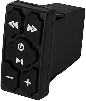 Rockville RockerBT v2 Bluetooth Controller+Aux, Marine-Grade, Auto-Pairing, Compact Rocker Switch, Backlit Buttons, for RZR/ATV/UTV/Boat/Golf Cart