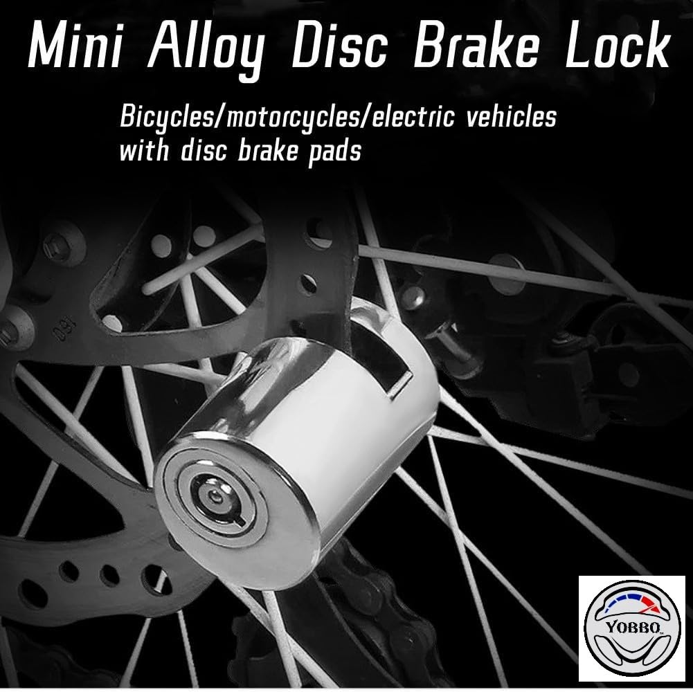 Yobbo Universal Bike Disc Brake Lock, Bicycle Anti Theft Wheel Disk Locks, Motorcycle, Anti Rust Lock Bike Locker for Two Wheeler, Bike Safety Accessories (Silver) - Image 4 thumbnail